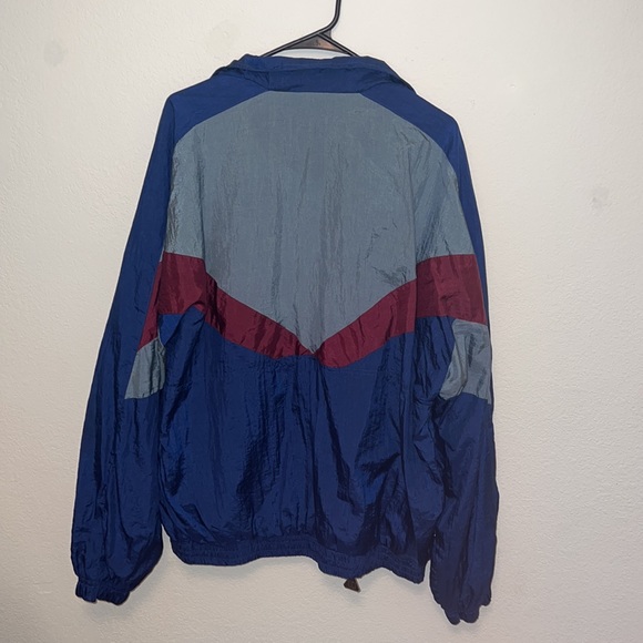 VINTAGE 80s/90s unisex color block fleece lined jacket windbreaker - Picture 5 of 6